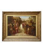 AFTER GUSTAVE DORE ; A LARGE 19TH CENTURY PAINTING OF 'CHRIST LEAVING THE PRAETORIUM' 1893