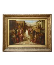 AFTER GUSTAVE DORE ; A LARGE 19TH CENTURY PAINTING OF 'CHRIST LEAVING THE PRAETORIUM' 1893