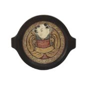 A 19TH CENTURY JAPANESE SILKWORK ROUNDEL