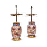 A PAIR OF JAPANESE MEIJI PERIOD IMARI PORCELAIN VASES CONVERTED TO LAMPS