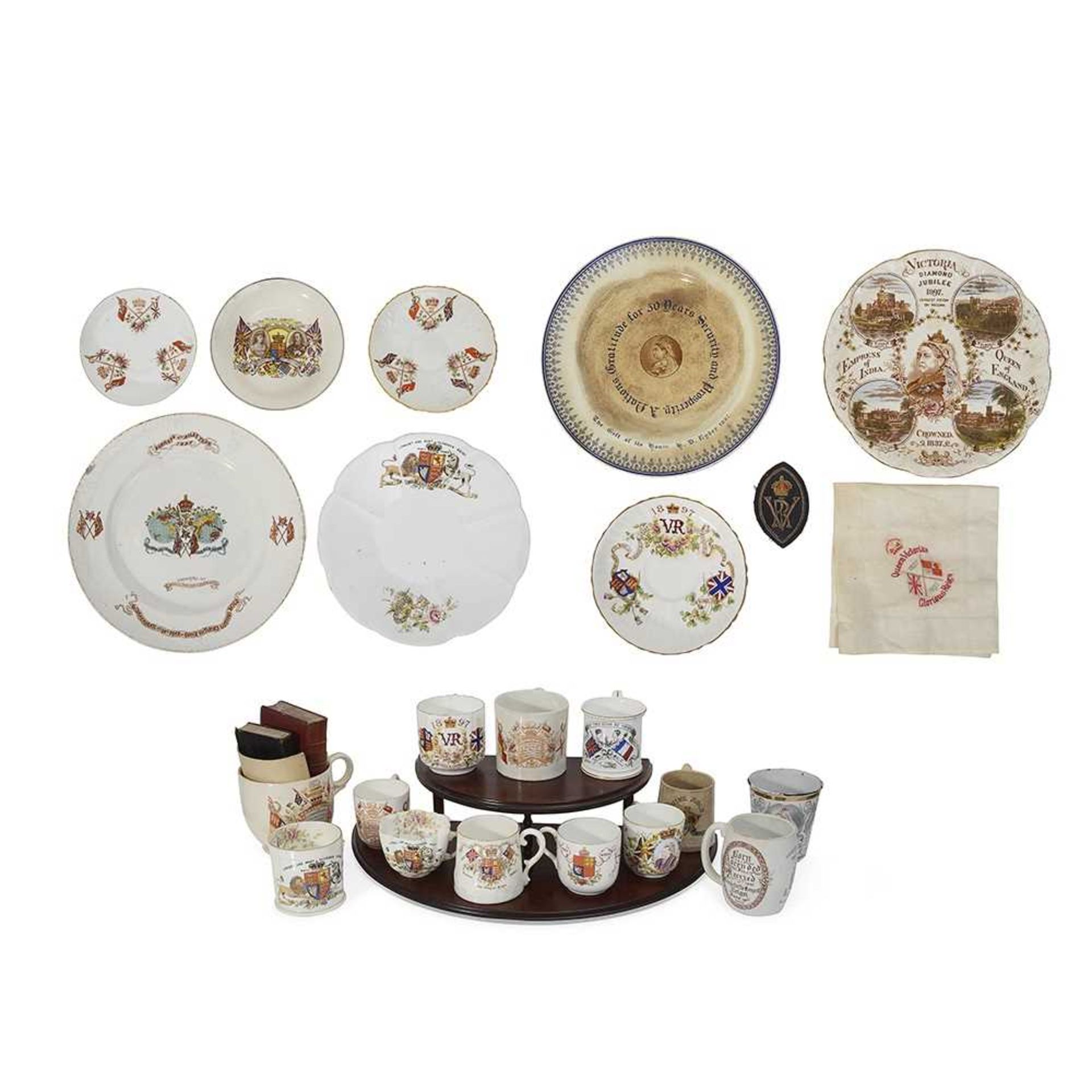 A COLLECTION OF 19TH CENTURY QUEEN VICTORIA COMMEMORATIVE CERAMICS