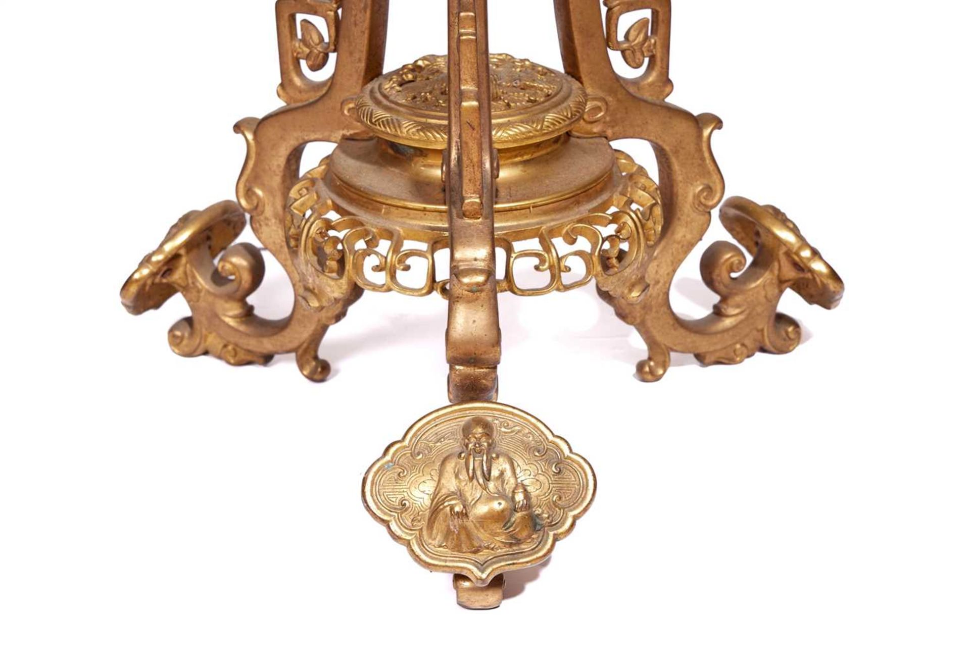 ATTRIBUTED TO EDOUARD LIEVRE: A FINE 19TH CENTURY GILT BRONZE FLOOR STANDING LAMP - Image 2 of 5