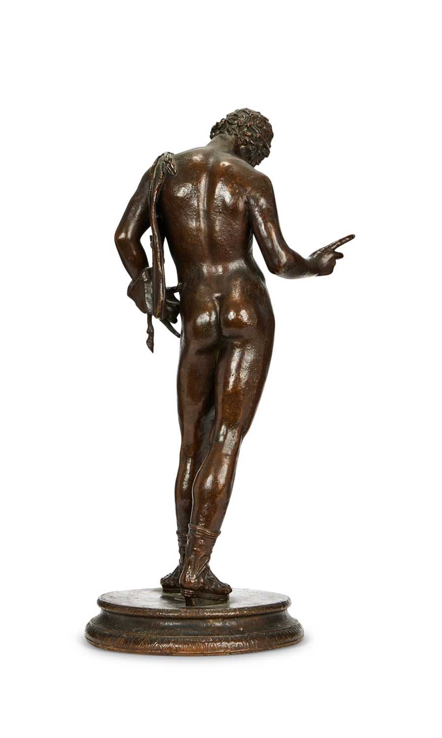 A LARGE 19TH CENTURY NEAPOLITAN BRONZE FIGURE OF NARCISSUS, AFTER THE ANTIQUE - Image 2 of 4