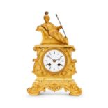 RAINGO FRERES, PARIS: AN 1830'S FRENCH ORIENTALIST GILT BRONZE CLOCK DEPICTING A SULTAN
