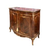 A LATE 19TH CENTURY FRENCH KINGWOOD AND OMROLU MOUNTED CABINET