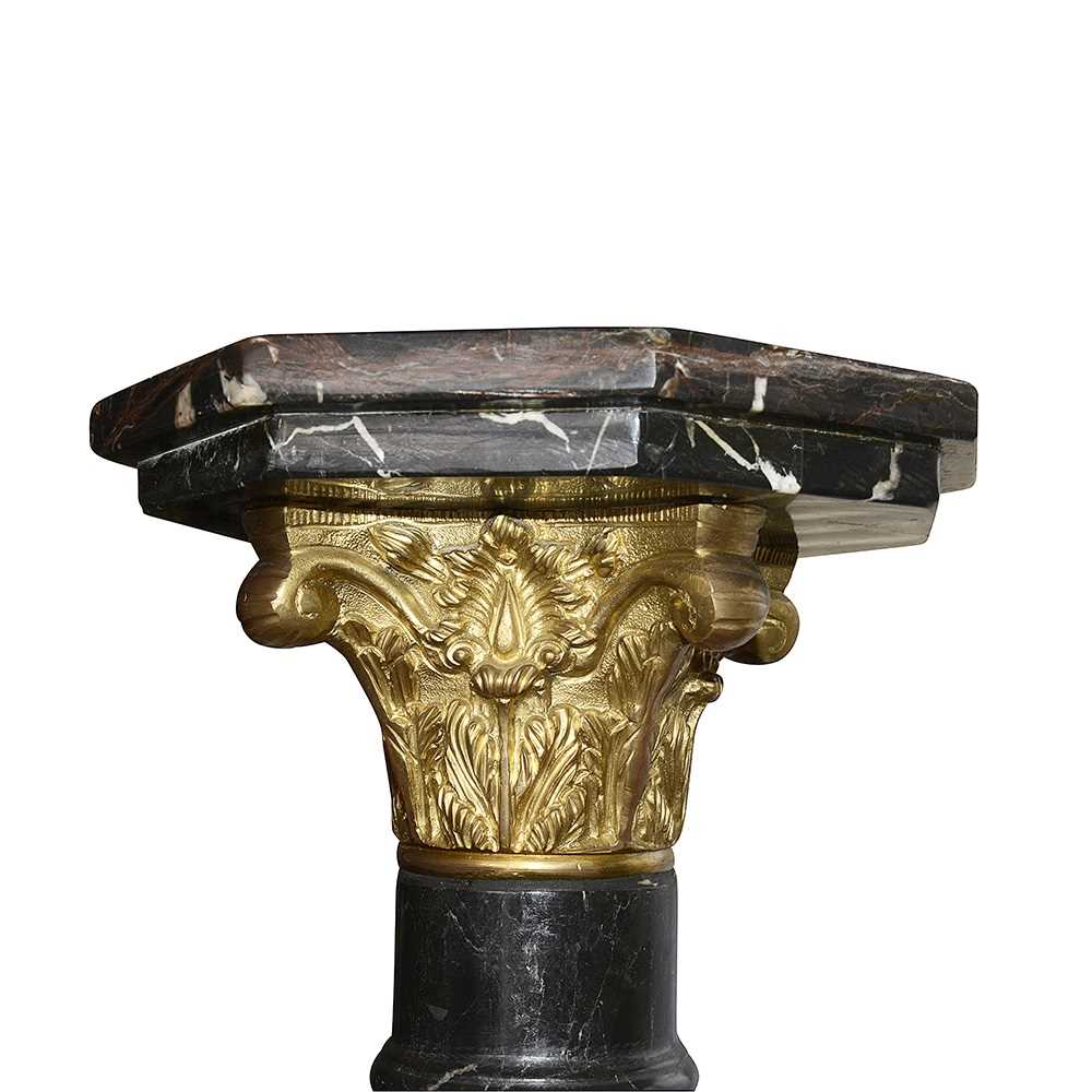 A LATE 19TH CENTURY BLACK MARBLE AND ORMOLU MOUNTED PEDESTAL - Image 2 of 3