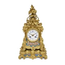 RAINGO FRES: A LATE 19TH CENTURY SEVRES STYLE PORCELAIN AND ORMOLU MANTEL CLOCK