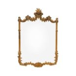 A 19TH CENTURY GILTWOOD WALL MIRROR