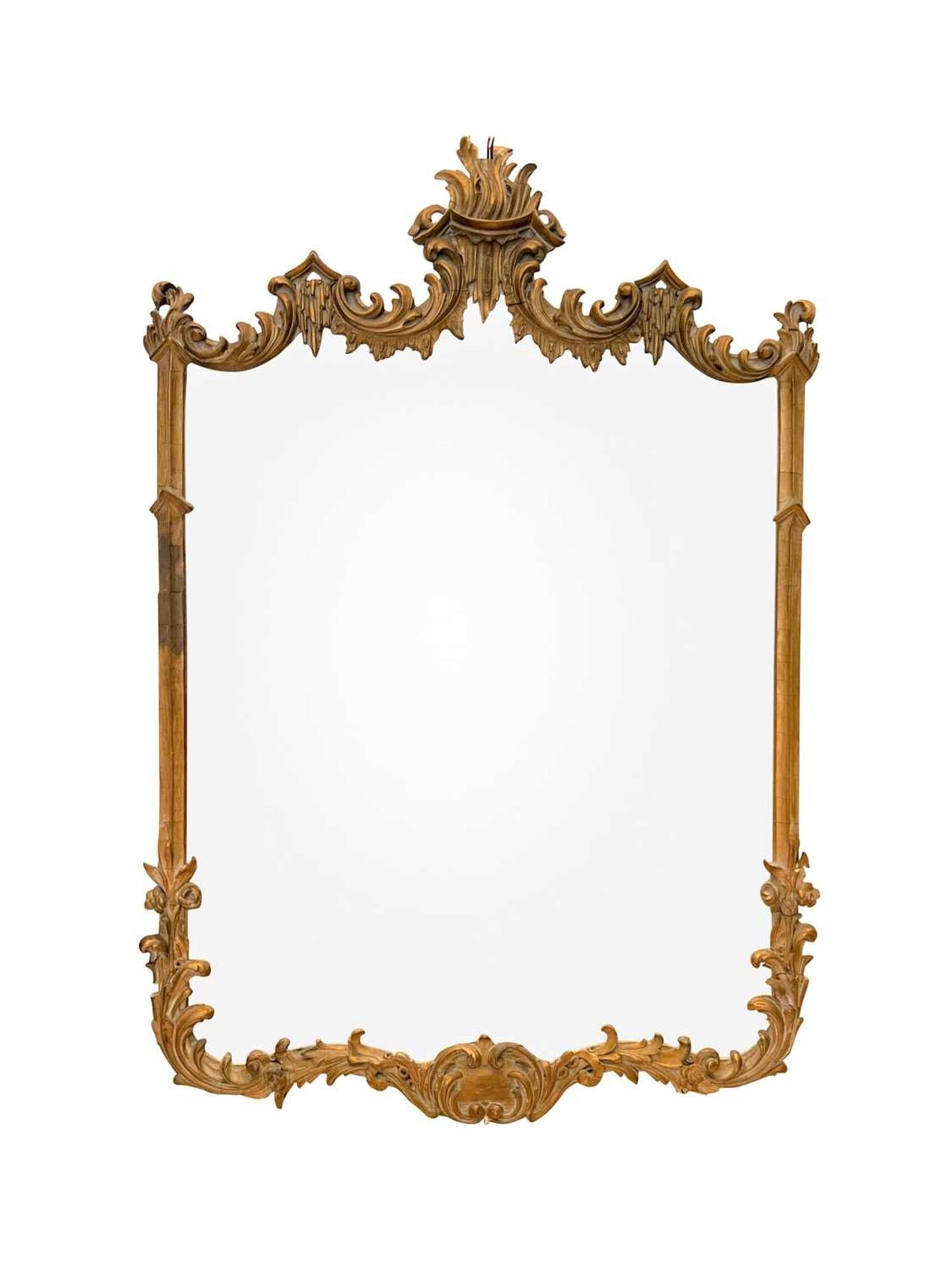 A 19TH CENTURY GILTWOOD WALL MIRROR