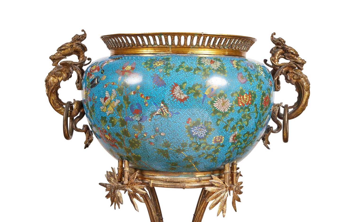 MAISON MARNYHAC: A 19TH CENTURY FRENCH JAPONISME JARDINIERE ON STAND - Image 2 of 16