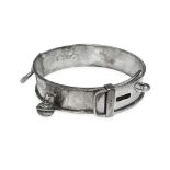 A VICTORIAN STERLING SILVER DOG COLLAR, 1900