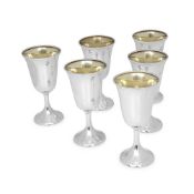A SET OF SIX STERLING SILVER GOBLETS BY REDLICH & CO. NEW YORK, EARLY 20TH CENTURY