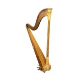 AN EARLY 19TH CENTURY GILTWOOD AND GILT GESSO CONCERT HARP BY J.C. SCHWIESO & CO. LONDON