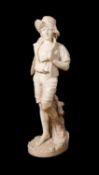 CESARE LAPINI (ITALIAN, 1848-1893): A MARBLE FIGURE 'GIOVANE PESCATORE'