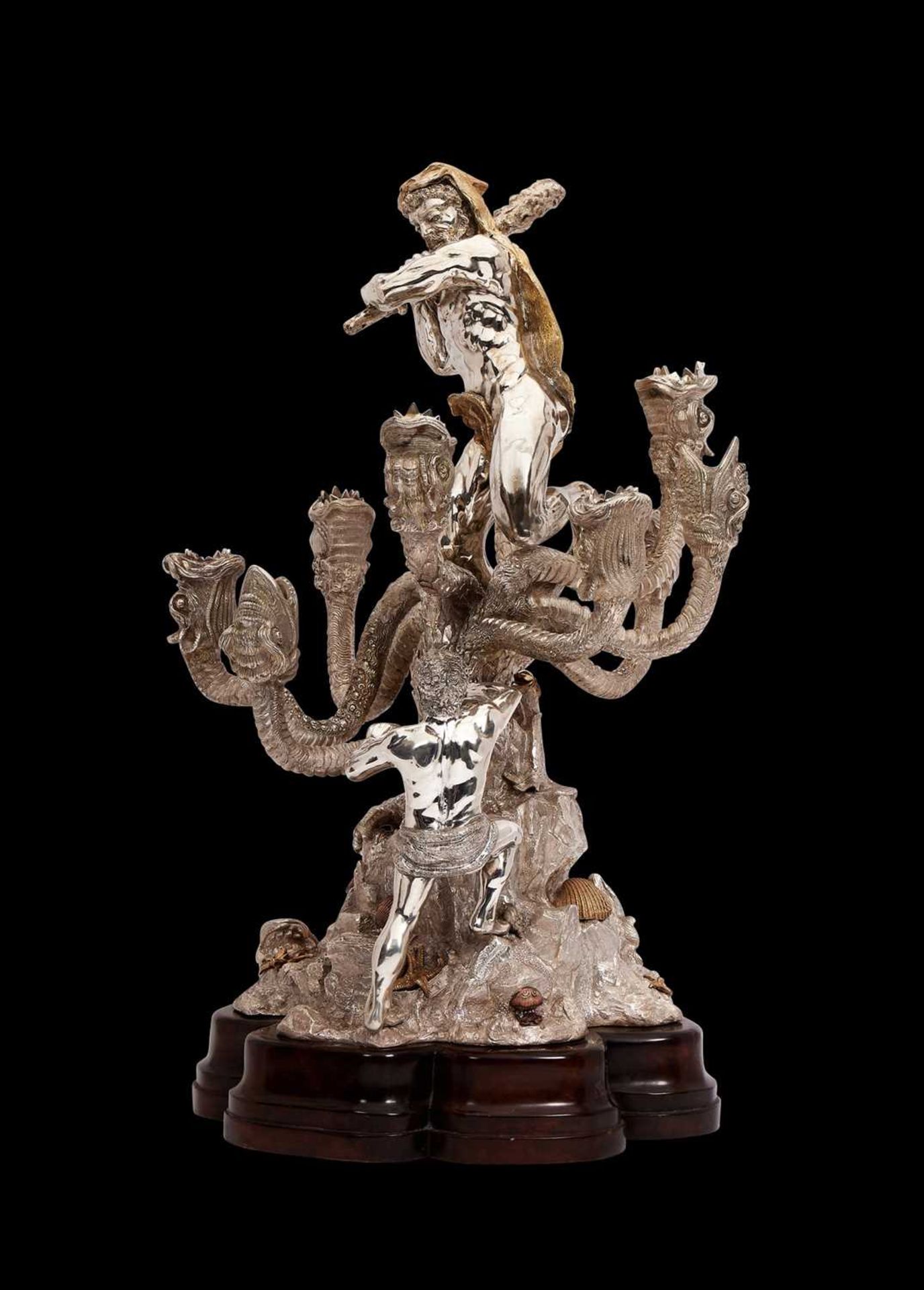 A MASSIVE SILVER CENTREPIECE AFTER THE DUKE OF YORK HERCULES AND HYDRA GROUP OF 1824 - Bild 4 aus 15