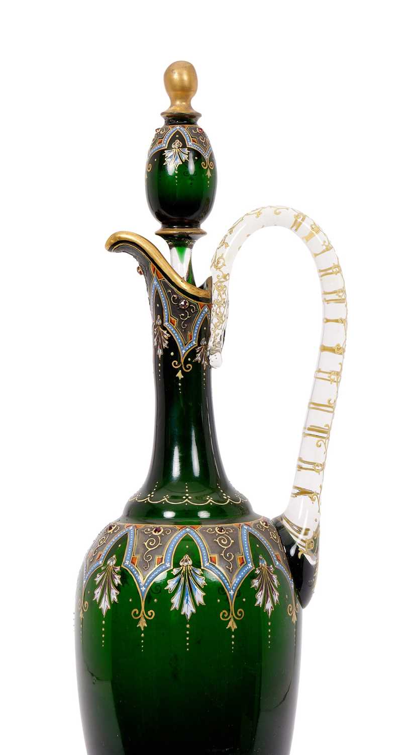 A LATE 19TH CENTURY MOSER ENAMELLED DECANTER FOR THE PERSIAN MARKET - Image 2 of 2