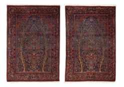 A FINE PAIR OF 1920'S MOHTASHAM KASHAN CARPETS