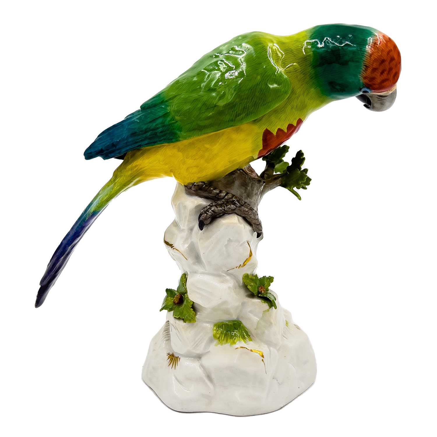 MEISSEN: A 19TH CENTURY PORCELAIN MODEL OF A PARROT, MODEL NO. 644 - Image 3 of 7