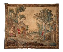 AN EARLY 18TH CENTURY FRENCH GENRE TAPESTRY