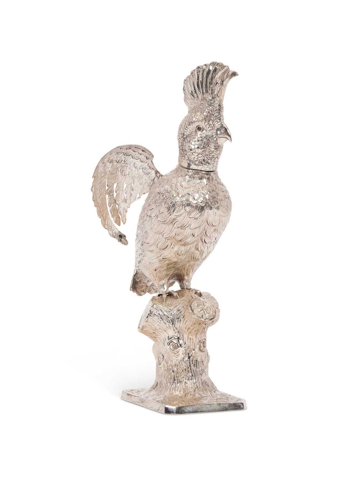 SILVER: A LATE 19TH CENTURY GERMAN CORPORATION CUP MODELLED AS A COCKATOO - Image 3 of 5