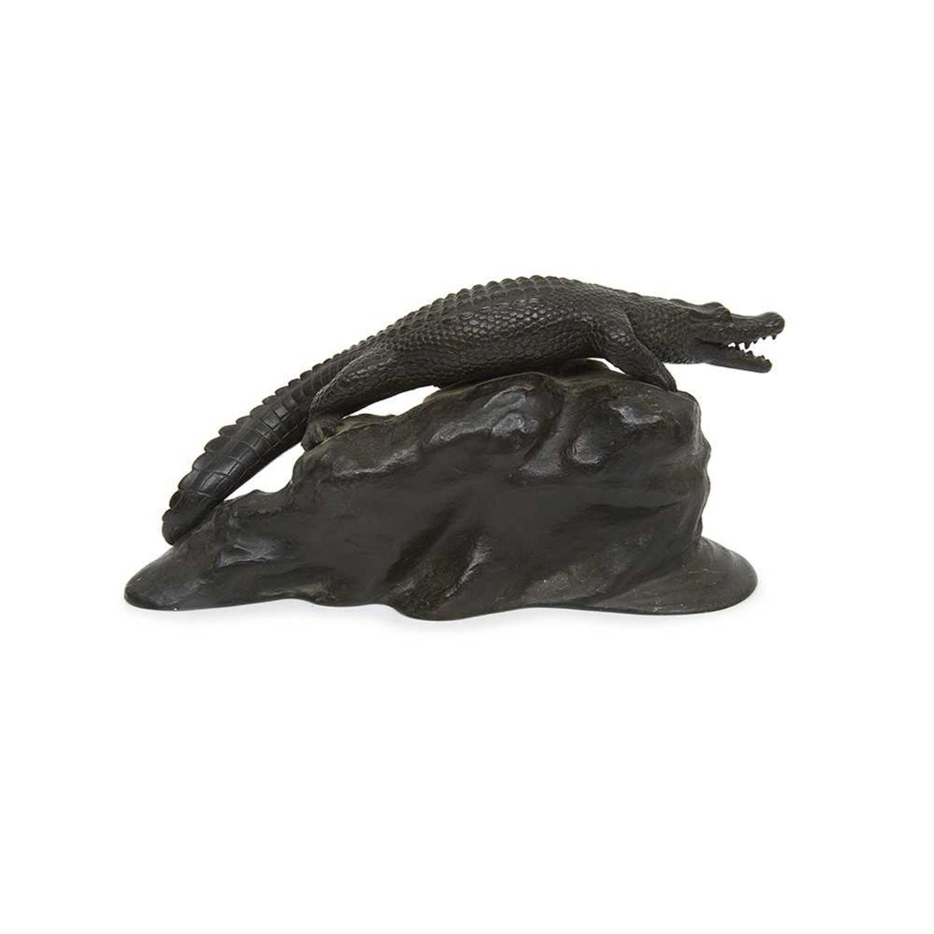A 19TH CENTURY FRENCH BRONZE MODEL OF AN ALLIGATOR - Image 2 of 2