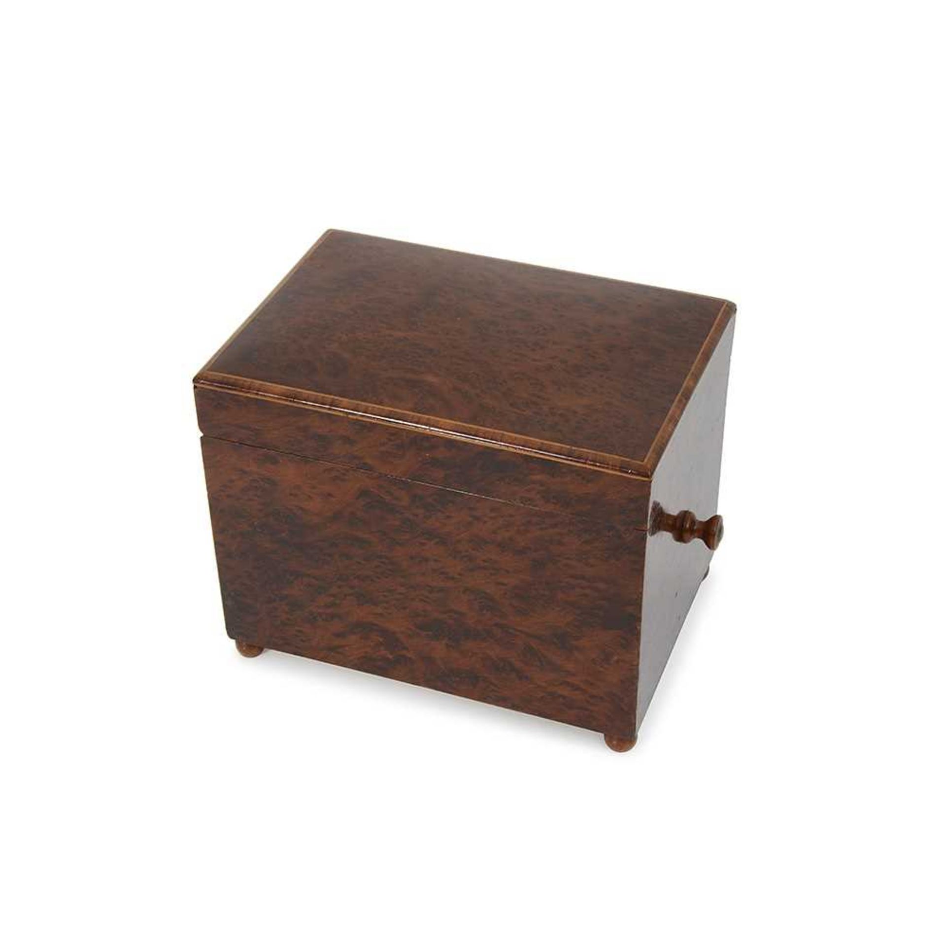 DUNHILL: AN EARLY 20TH CENTURY BURR WALNUT MUSICAL CIGARETTE BOX - Image 2 of 2