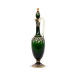 A LATE 19TH CENTURY MOSER ENAMELLED DECANTER FOR THE PERSIAN MARKET