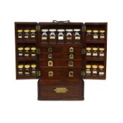 A 19TH CENTURY MAHOGANY CAMPAIGN SPICE CABINET