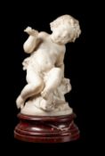 ALBERT CARRIER-BELLEUSE (FRENCH, 1824 -1887): A CARRARA MARBLE PUTTO