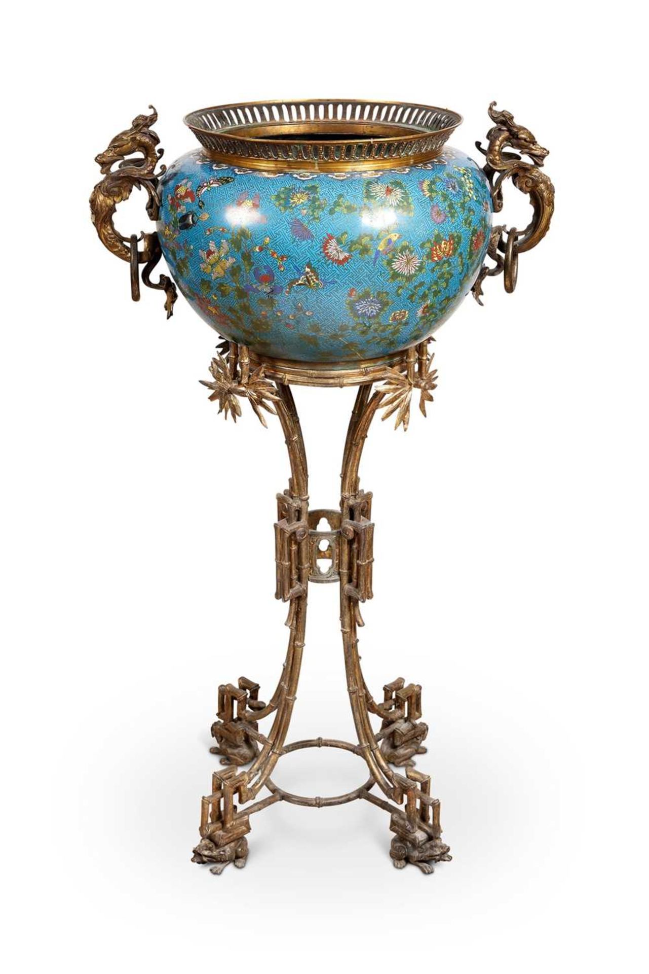 MAISON MARNYHAC: A 19TH CENTURY FRENCH JAPONISME JARDINIERE ON STAND
