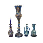 A COLLECTION OF BLUE AND GILT GLASS FOR THE PERSIAN / OTTOMAN MARKET