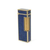 A DUNHILL LIGHTER IN BLUE ENAMEL