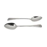 A LARGE PAIR OF GEORGIAN SILVER BASTING SPOONS, LONDON 1799, GEORGE SMITH