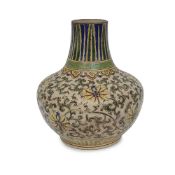 A CHINESE GLAZED POTTERY BALUSTER VASE