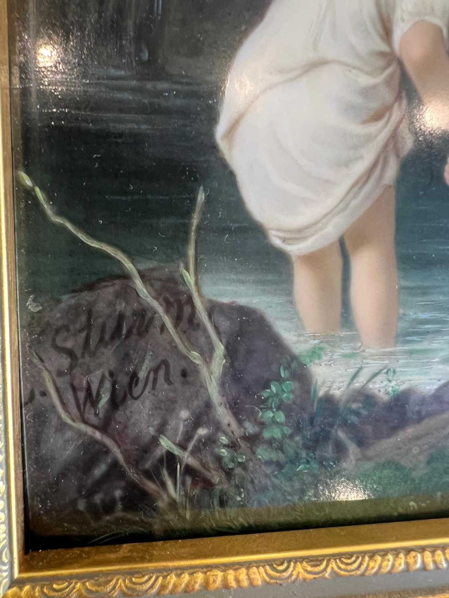 KPM: A FINE AND LARGE LATE 19TH CENTURY BERLIN PORCELAIN PLAQUE AFTER L. STURM - Image 4 of 12