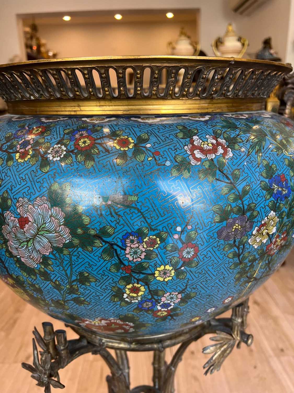 MAISON MARNYHAC: A 19TH CENTURY FRENCH JAPONISME JARDINIERE ON STAND - Image 6 of 16