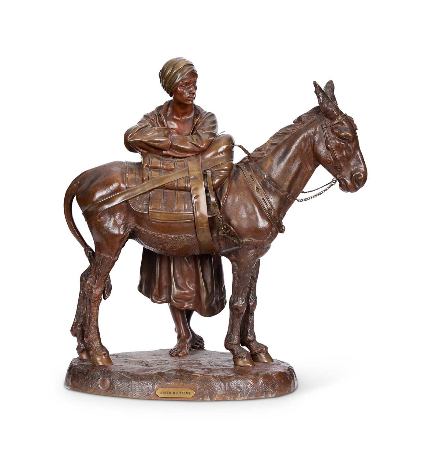 ANTOINE BOFILL (1875-1939): A LATE 19TH CENTURY ORIENTALIST BRONZE 'ANIER DU CAIRE'