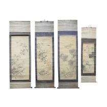 FOUR EARLY 20TH CENTURY CHINESE WALL HANGING SCROLLS