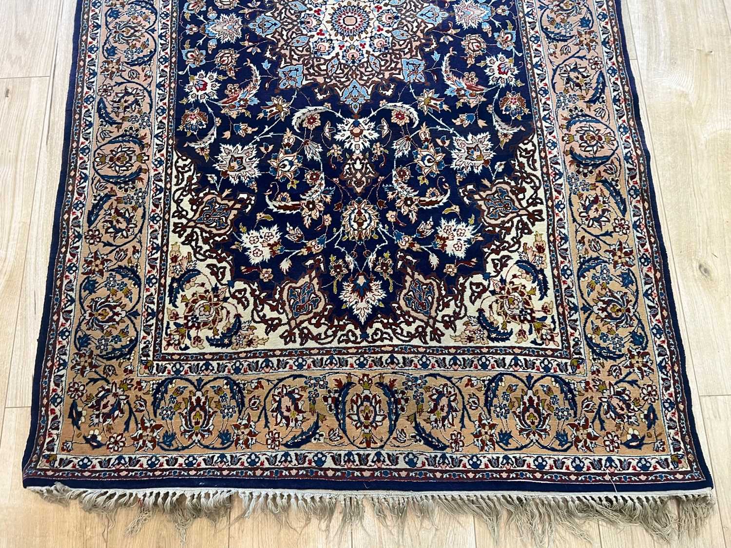 A FINE PART SILK ISFAHAN CARPET, NORTH WEST PERSIA - Image 4 of 9