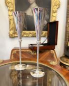 A PAIR OF STERLING SILVER CHAMPAGNE FLUTES IN ORIGINAL BOX