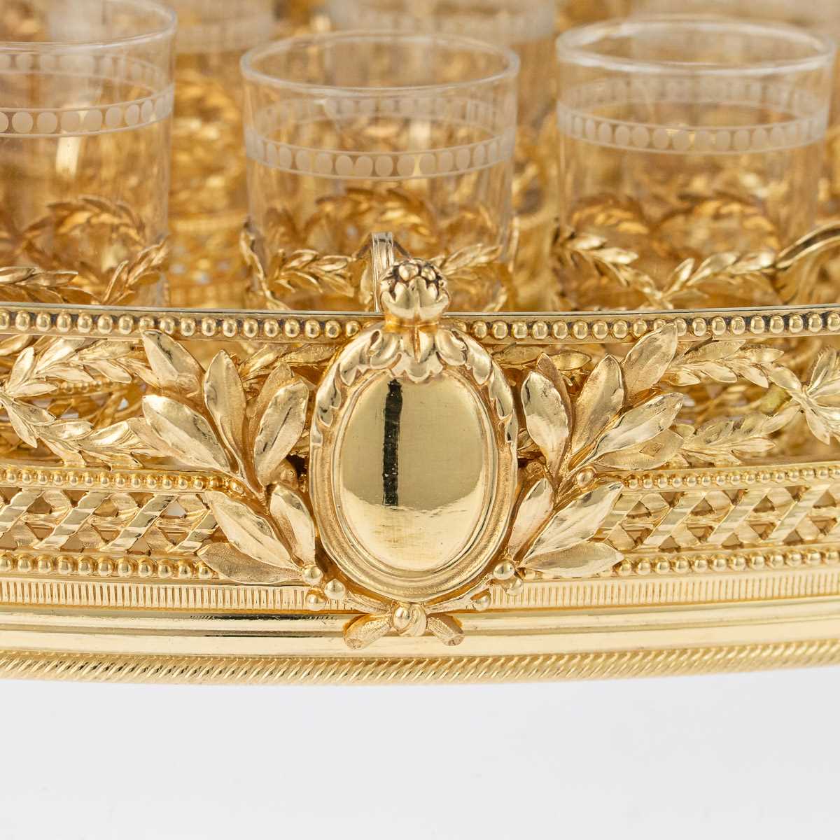 MAISON ODIOT: A 19TH CENTURY SILVER GILT AND GLASS LIQUEUR SERVICE - Image 5 of 37