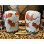 A PAIR OF 19TH CENTURY CHINESE PORCELAIN MOUNTED BOXES DECORATED WITH GOLDFISH