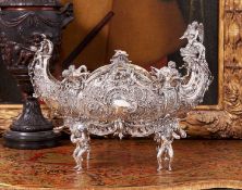 A LARGE 19TH CENTURY GERMAN SILVER JARDINIERE WITH IMPORT MARKS FOR 1893, THOMAS GLASER