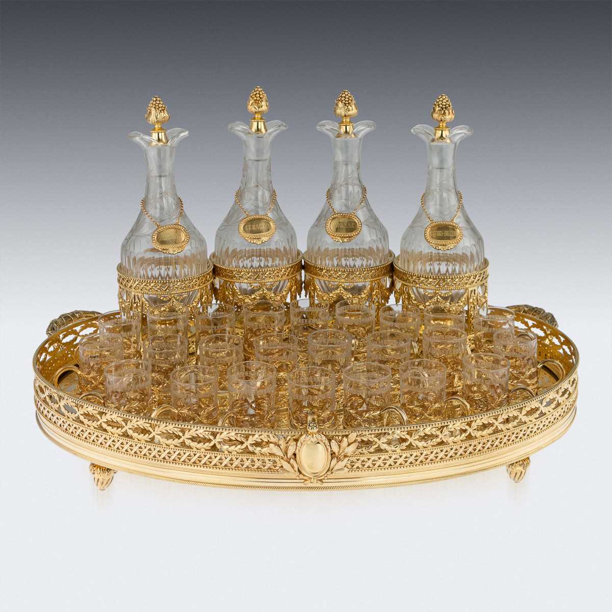 MAISON ODIOT: A 19TH CENTURY SILVER GILT AND GLASS LIQUEUR SERVICE - Image 30 of 37