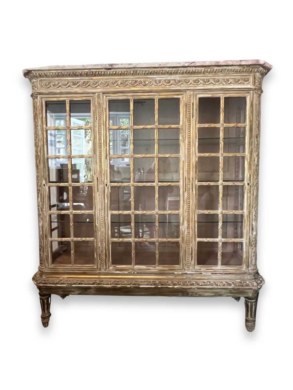 A LATE 19TH CENTURY SCANDINAVIAN GILTWOOD, MARBLE TOPPED AND GLASS DISPLAY CABINET - Image 2 of 11