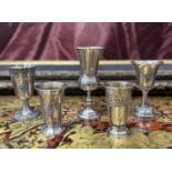 A COLLECTION OF JEWISH SILVER HAZORFIM CUPS