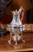PAUL STORR: A GEORGE III STERLING SILVER COFFEE POT ON STAND, LONDON, 1804 / 06