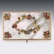 A FINE 19TH CENTURY FRENCH GOLD MOUNTED MOTHER OF PEARL ETUI SET C. 1870