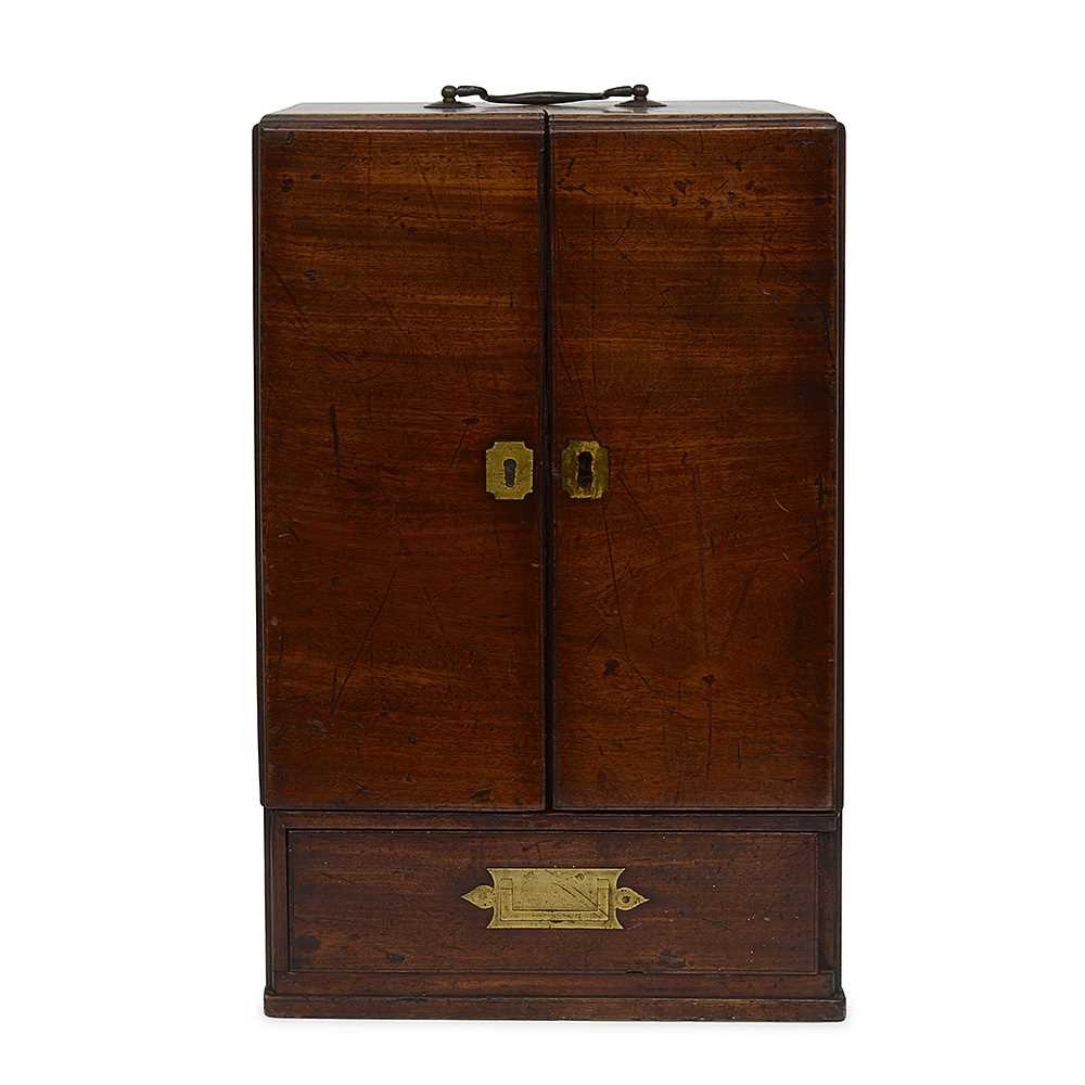 A 19TH CENTURY MAHOGANY CAMPAIGN SPICE CABINET - Image 2 of 4