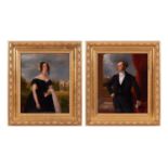 RICHARD RAMSEY REINAGLE, R.A. (1775-1862): A PAIR OF PORTRAITS OF A HUSBAND AND WIFE C. 1848